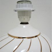 Pied de lampe céramique blanc et or design italien années 70 / 80