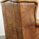 Cow leather wingback armchair with a beautiful timeless English look