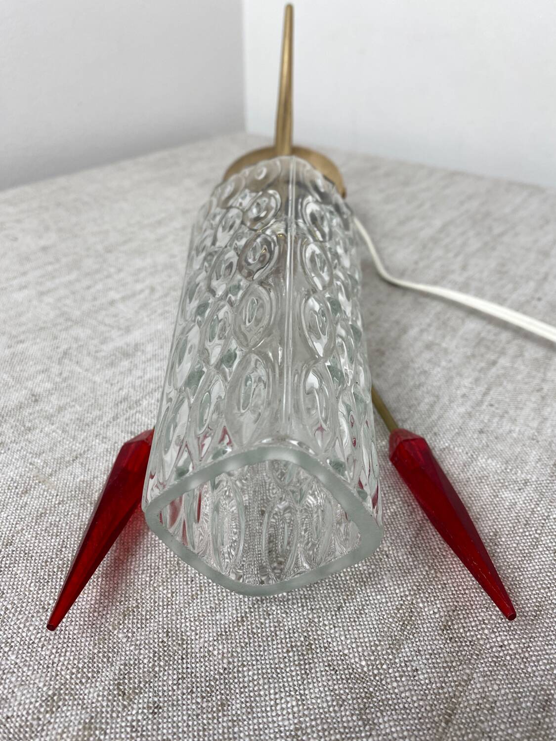 Brass and glass wall light, 1960