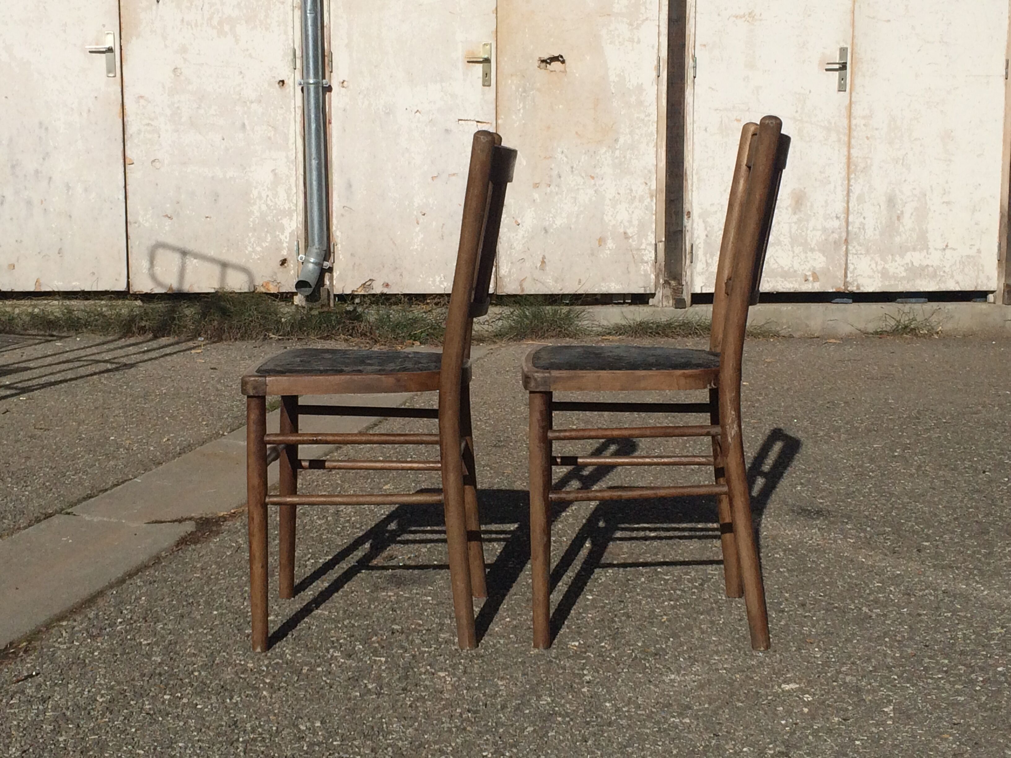 Pair of baumann wooden bistro chairs circa 1905