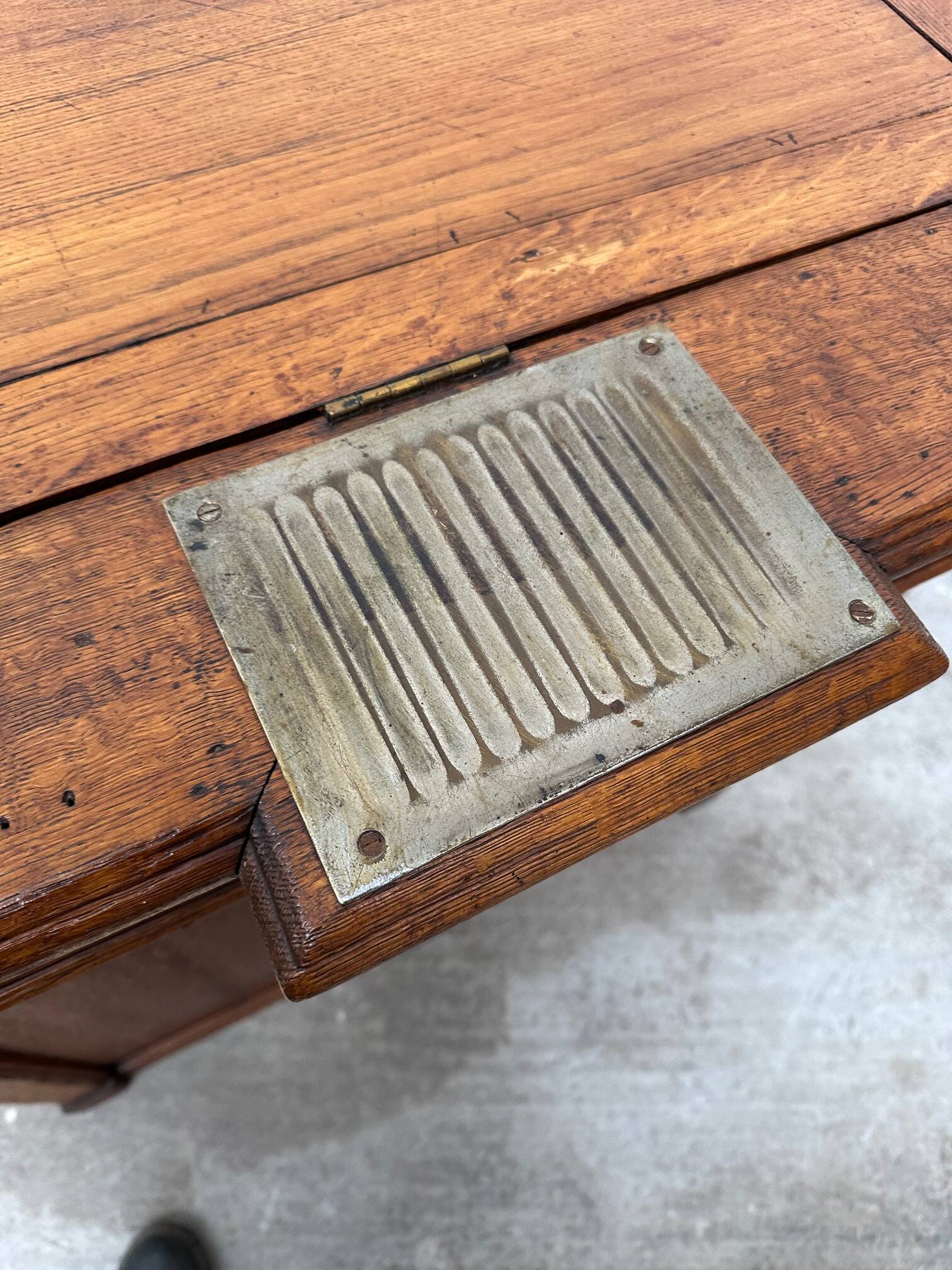 Late 19th century oak reception counter