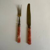 Set of 12 dessert forks and 12 dessert knives