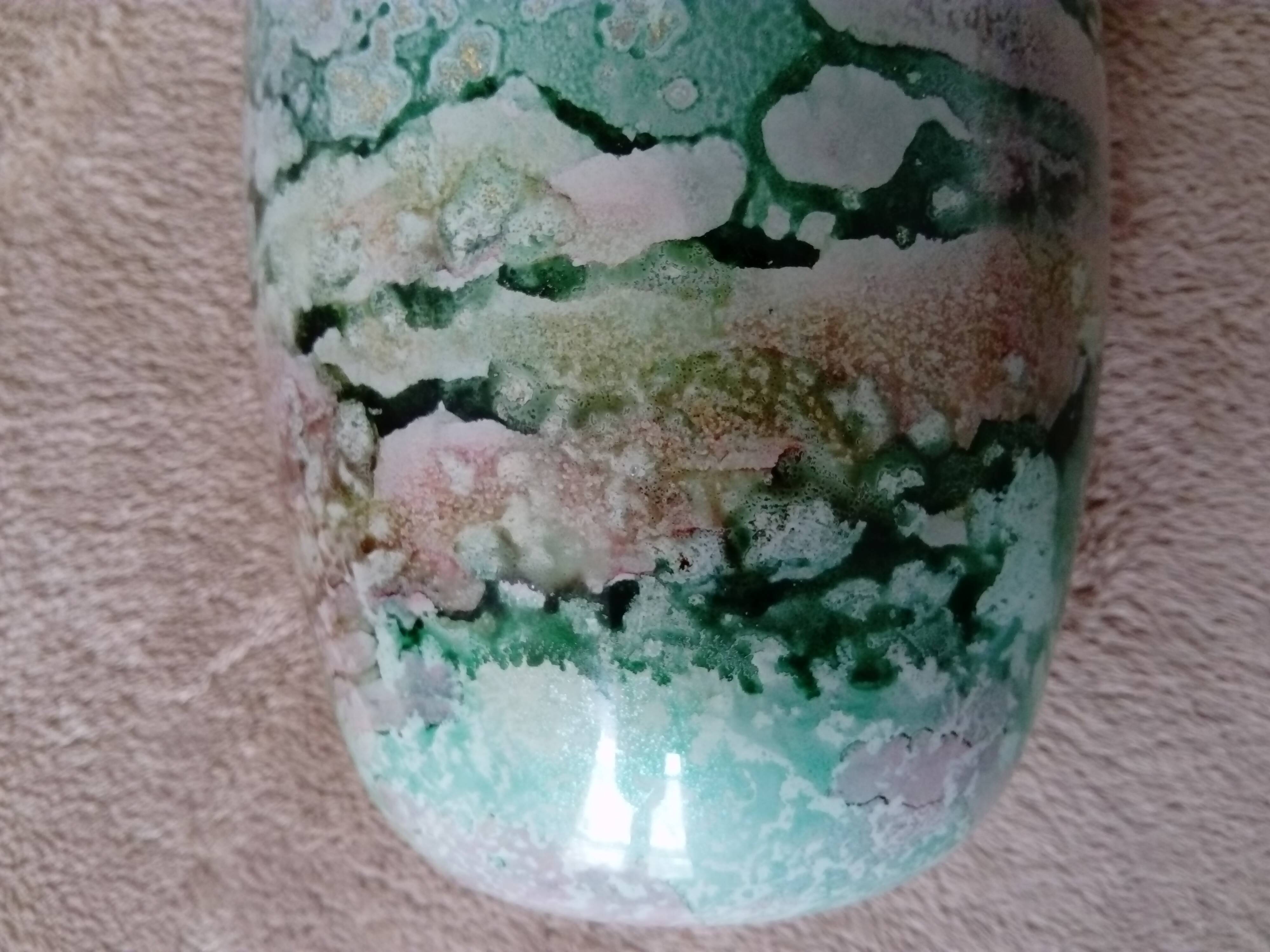 Large lacquered glass vase signed Jean-Noêl Bouillet