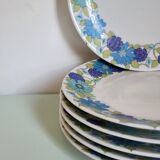 6 assiettes dessert à fleurs