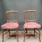 Pair of golden chairs Napoleon III