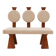 Contemporary Wooden Bench with Triple Circular Backrest Bouclé Upholstery, Italy
