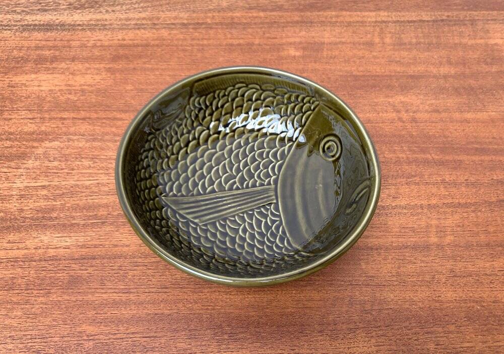 Vintage ceramic bowl with fish pattern by Secla, 1970s.