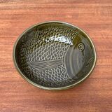 Vintage ceramic bowl with fish pattern by Secla, 1970s.