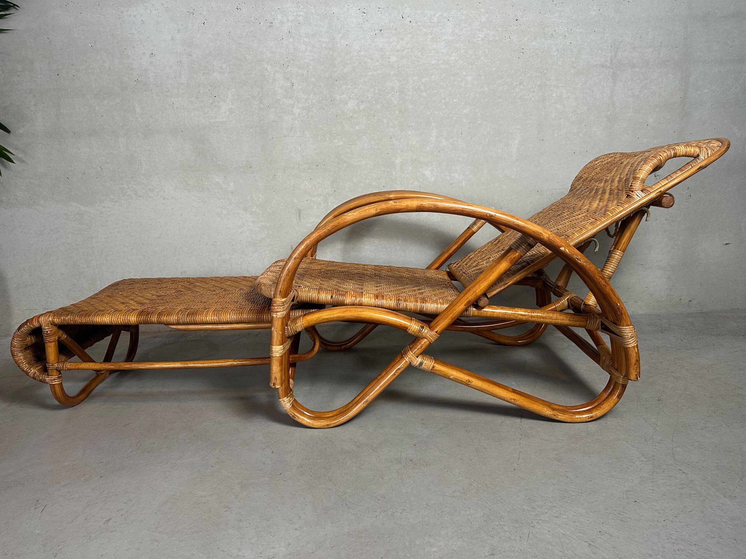 Chaise longue vintage – Rattan