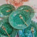 5 plates vine and basketry in slurry by Gien