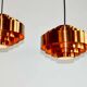 Pair of Midcentury Copper Pendants by Jo Hammerborg for Fog & Mørup, 1960s