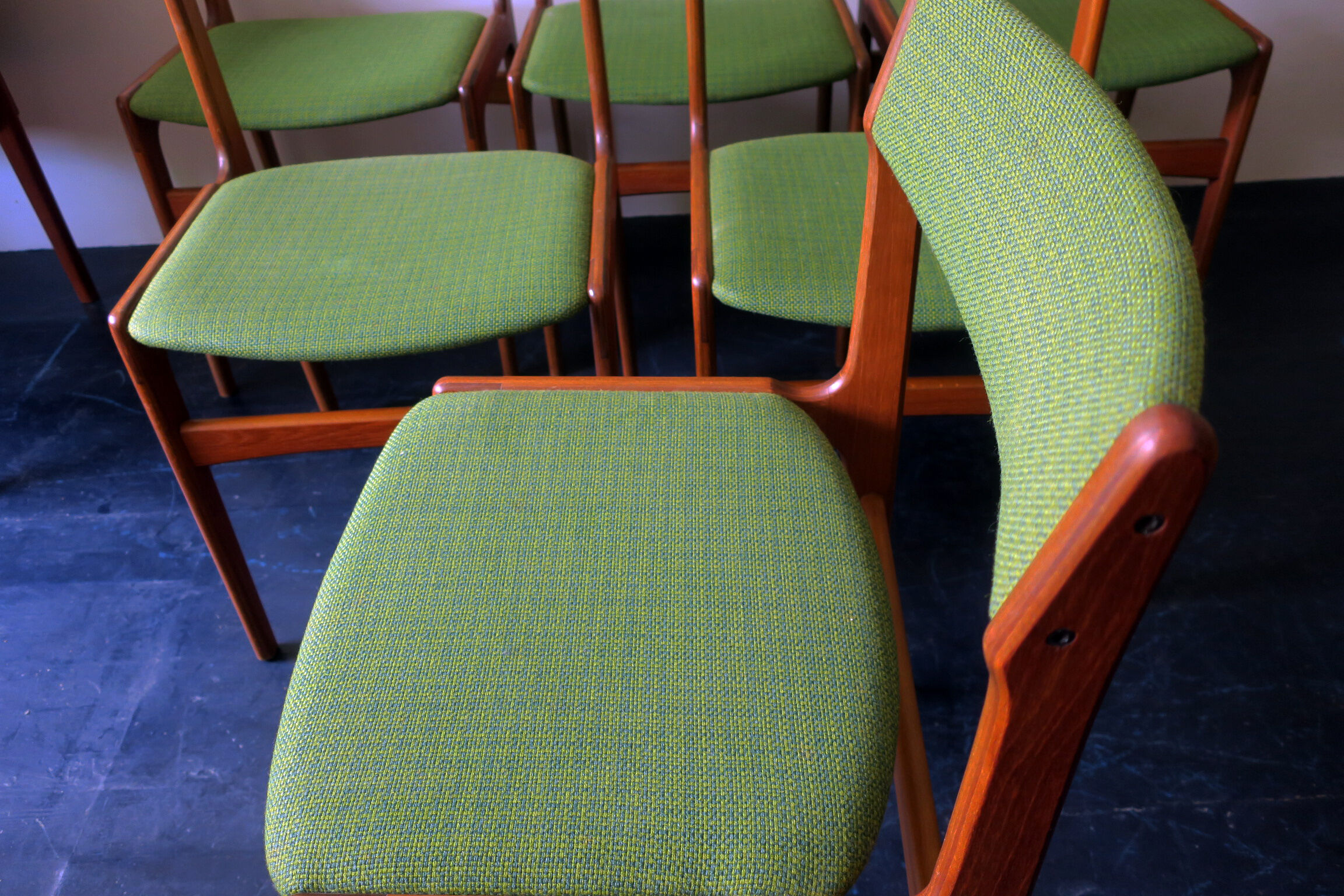 Set of 6 Danish teak dining chairs by Erik Buch, 1960