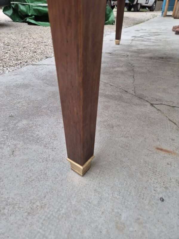 Bureau de ministre style Louis XVI en noyer massif, 4 tiroirs fabrication ancienne