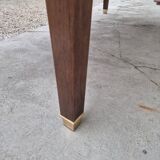 Louis XVI style minister's desk in solid walnut, 4 drawers, old manufacture