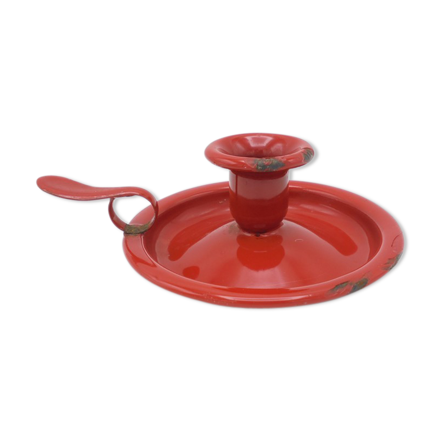 Enamelled sheet metal candlestick