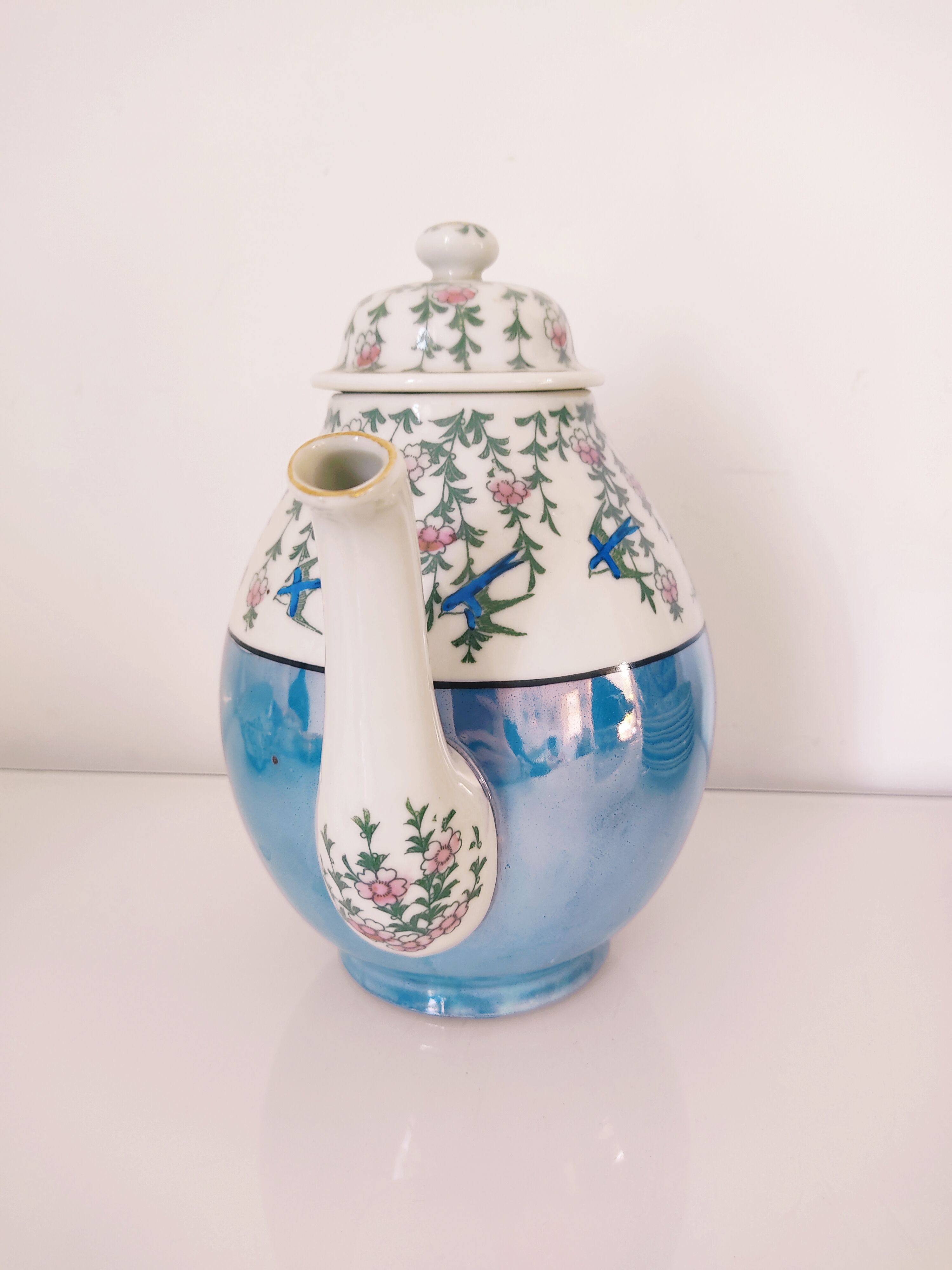 Japanese coffee set 10 cups, milk jar, sugar pot