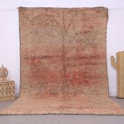 Peach Vintage Moroccan Rug 203 x 331 cm, Berber Shag Rug, Handmade Boho Rug