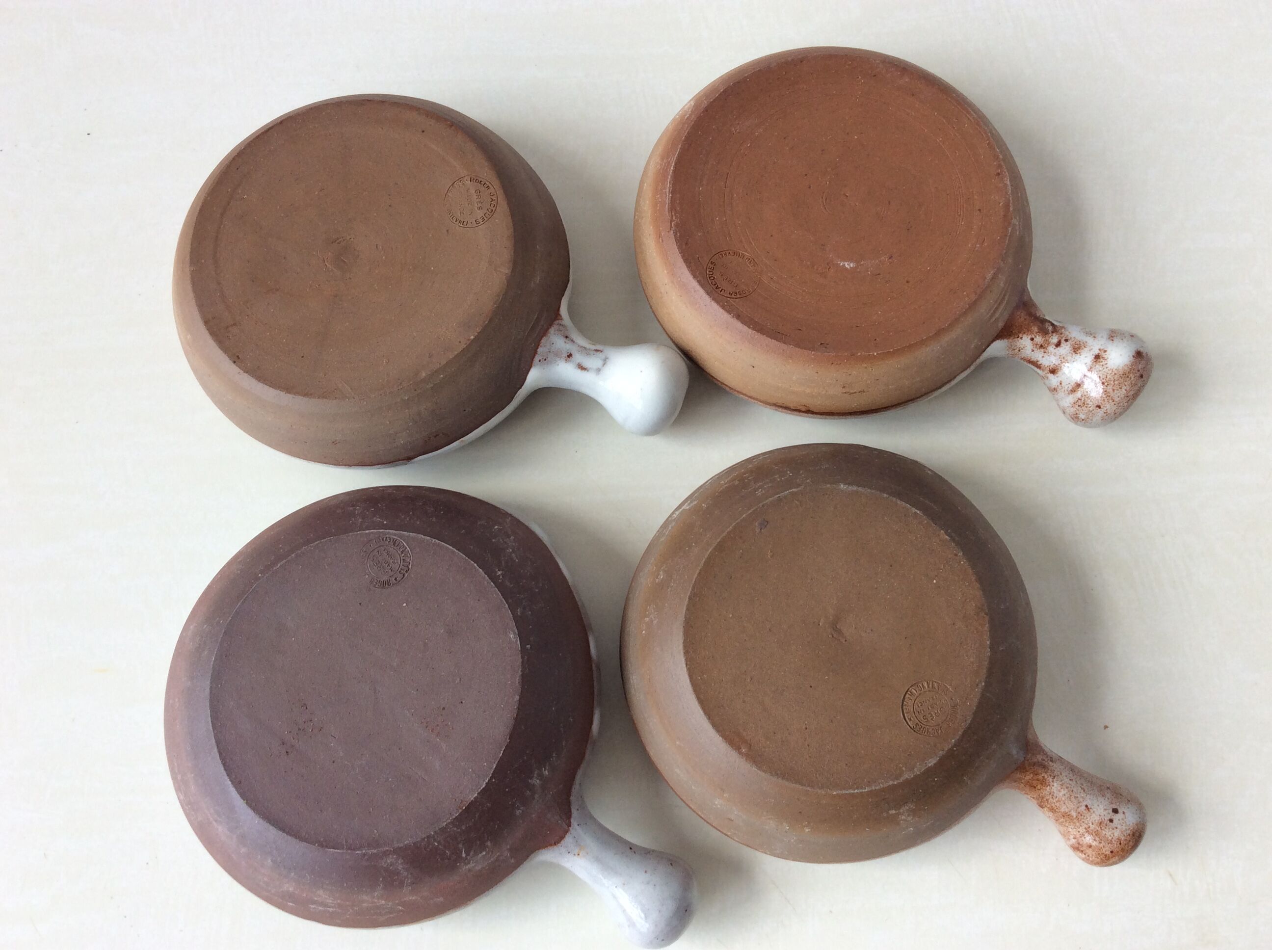 Set de 4 ramequins vintage en grès