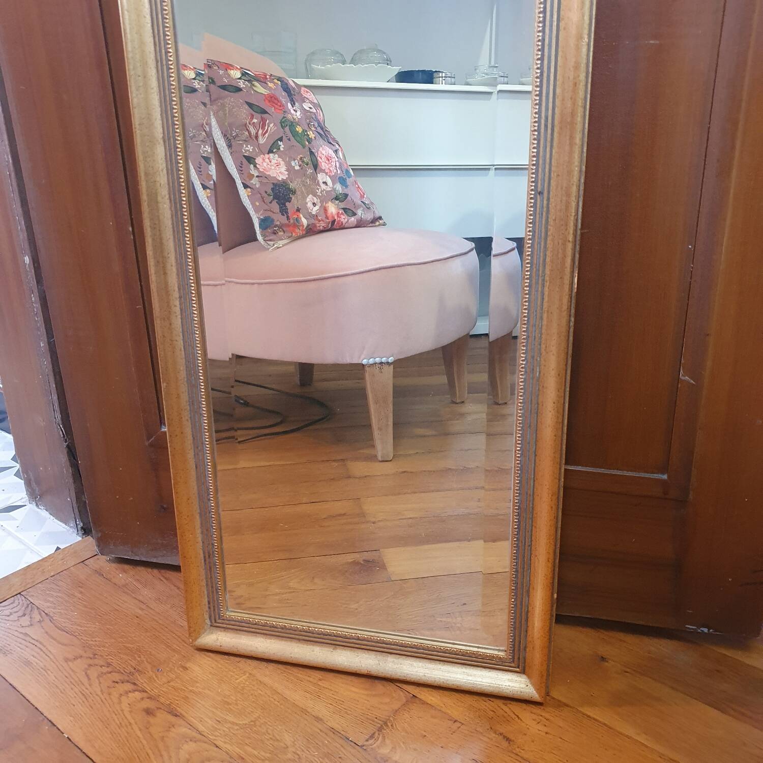 Gold beveled mirror