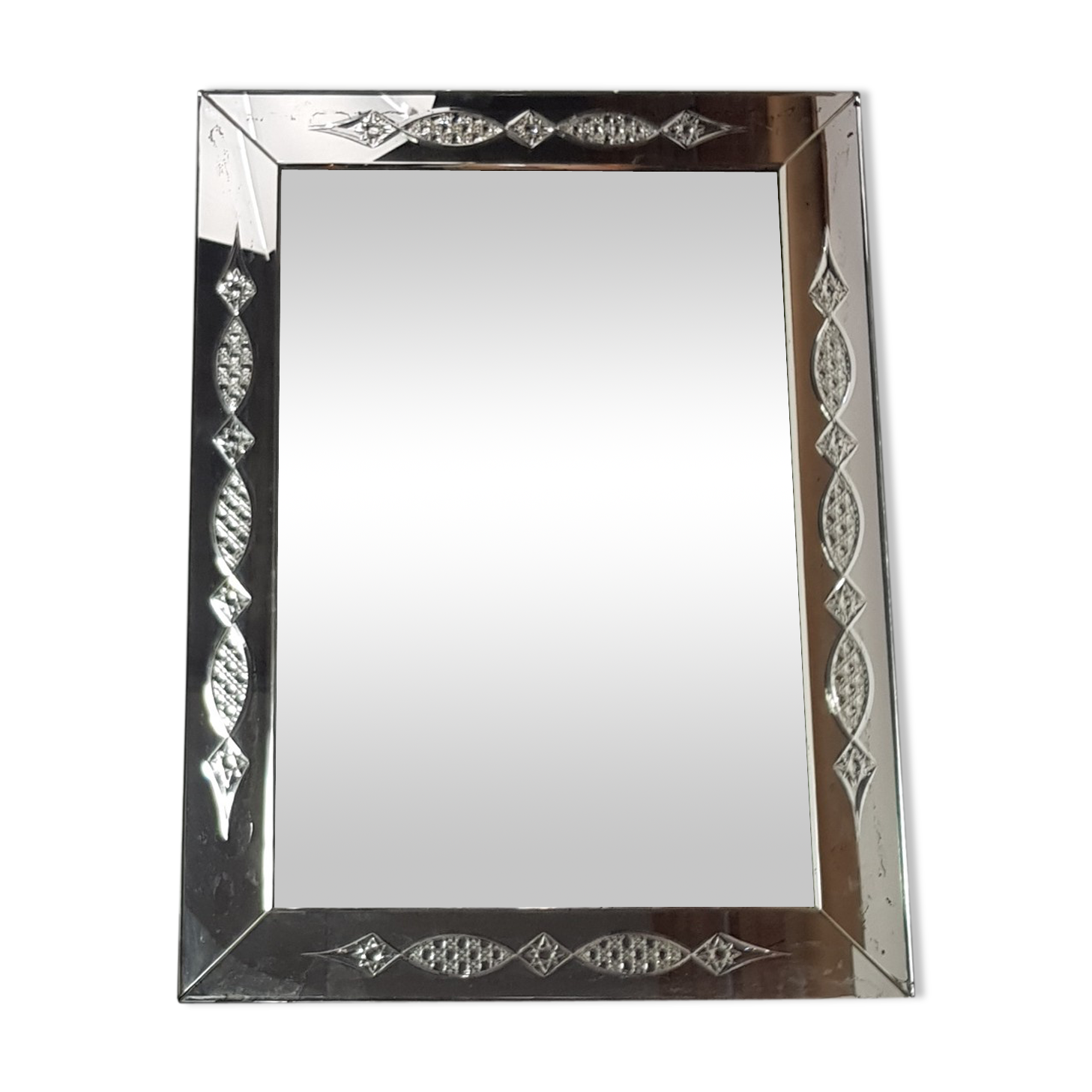 Venetian mirror in cut glass 81x68 cm 1950s