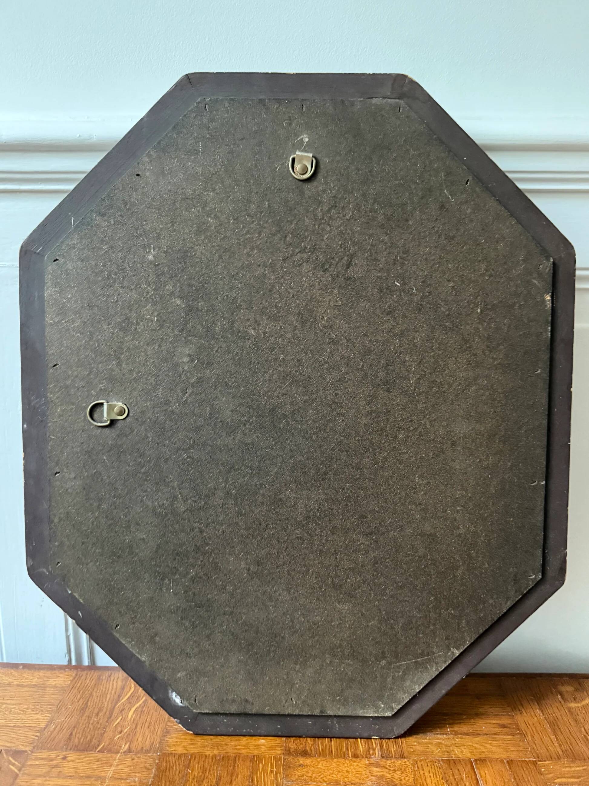 Octagonal wooden mirror