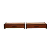 Paire de tables de chevet flottantes danoises en teck, années 1970