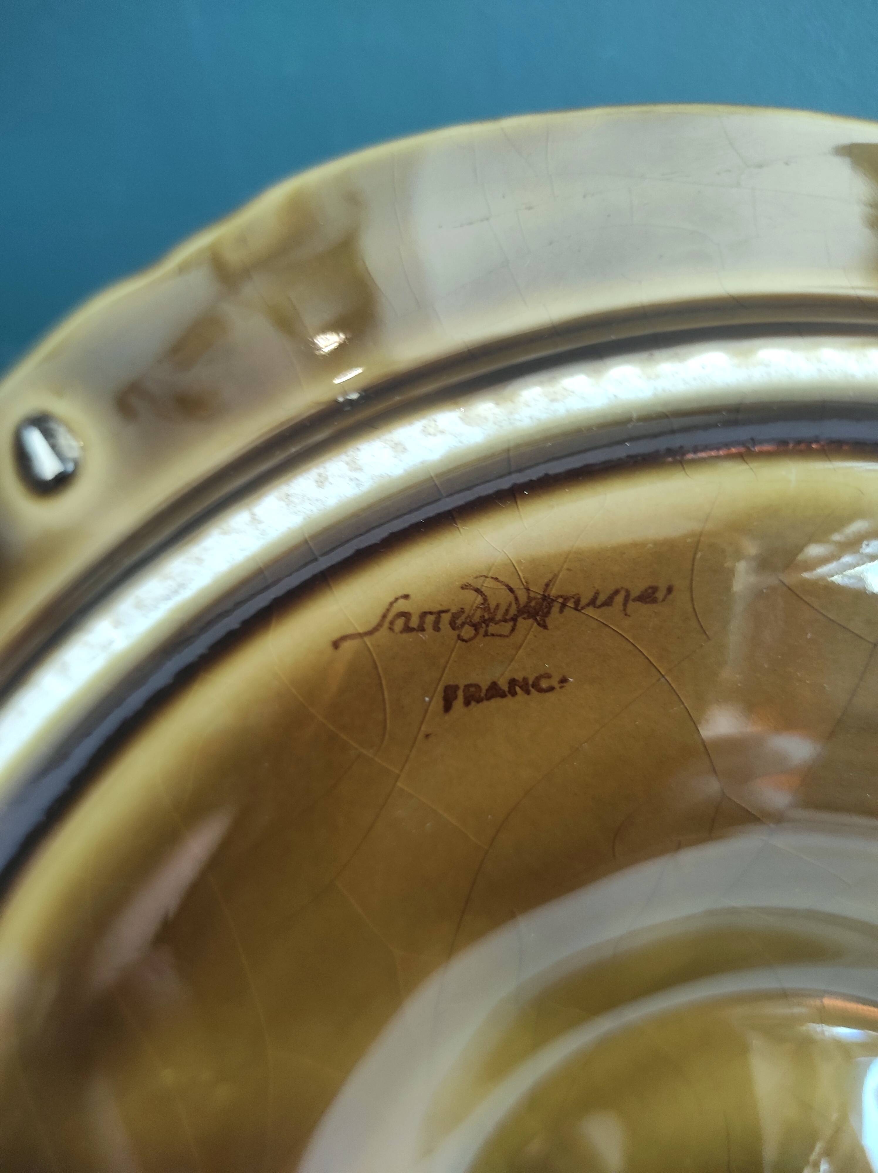 Vintage French majolica oyster plate from Sarreguemines