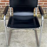 Set of 4 design cantilever chairs black and chrome design made in Italy