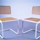 Set of 2 italian white cantilever chairs by Marcel Breuer