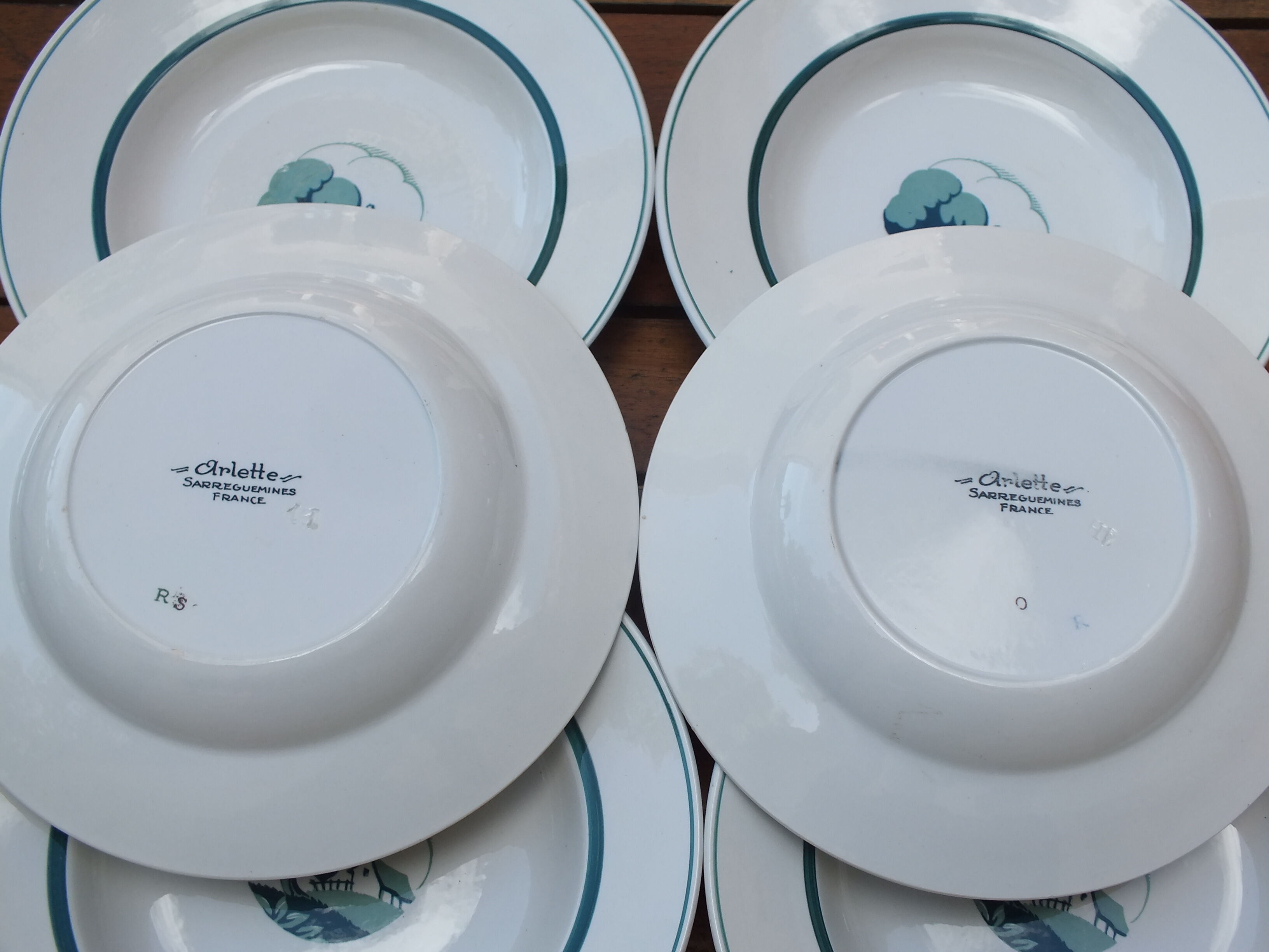 6 vintage hollow plates Sarreguemines Arlette service