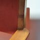 Armchair in solid oak velvet terracota