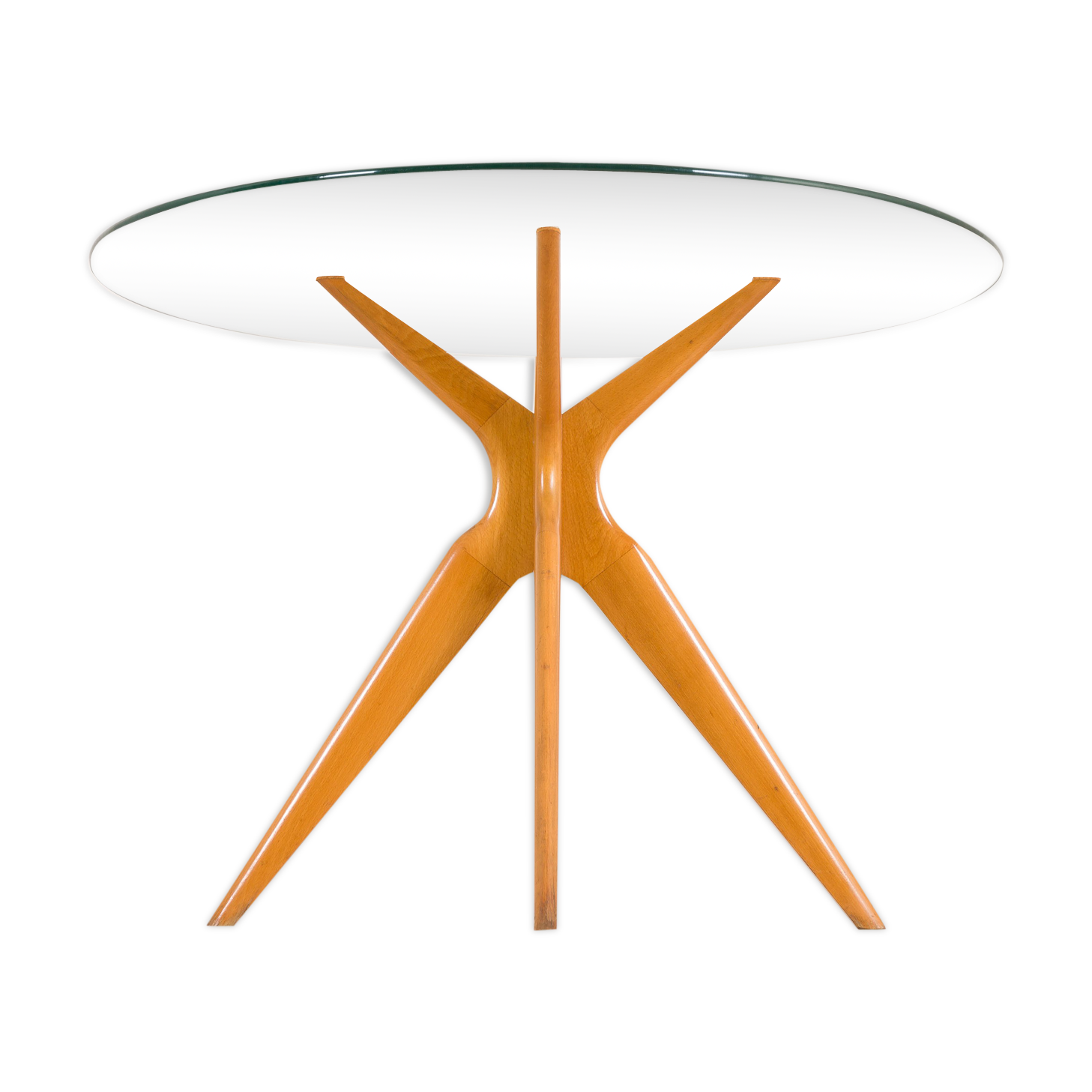 Italian round glass dining table 50s