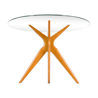 Italian round glass dining table 50s