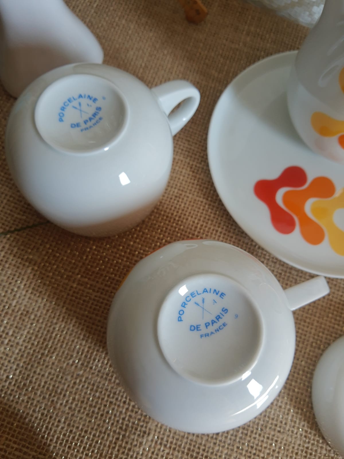 Coffee tea porcelain of retro 70s paris