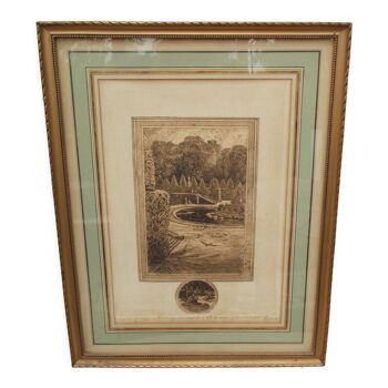 Framed antique print Autographed tribute