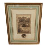 Gravure ancienne encadrée Hommage dédicacé