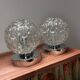 Pair of vintage glass globe chrome wall lights
