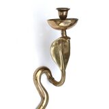 Large Brass Cobra Wall Candle Holder, 1970s