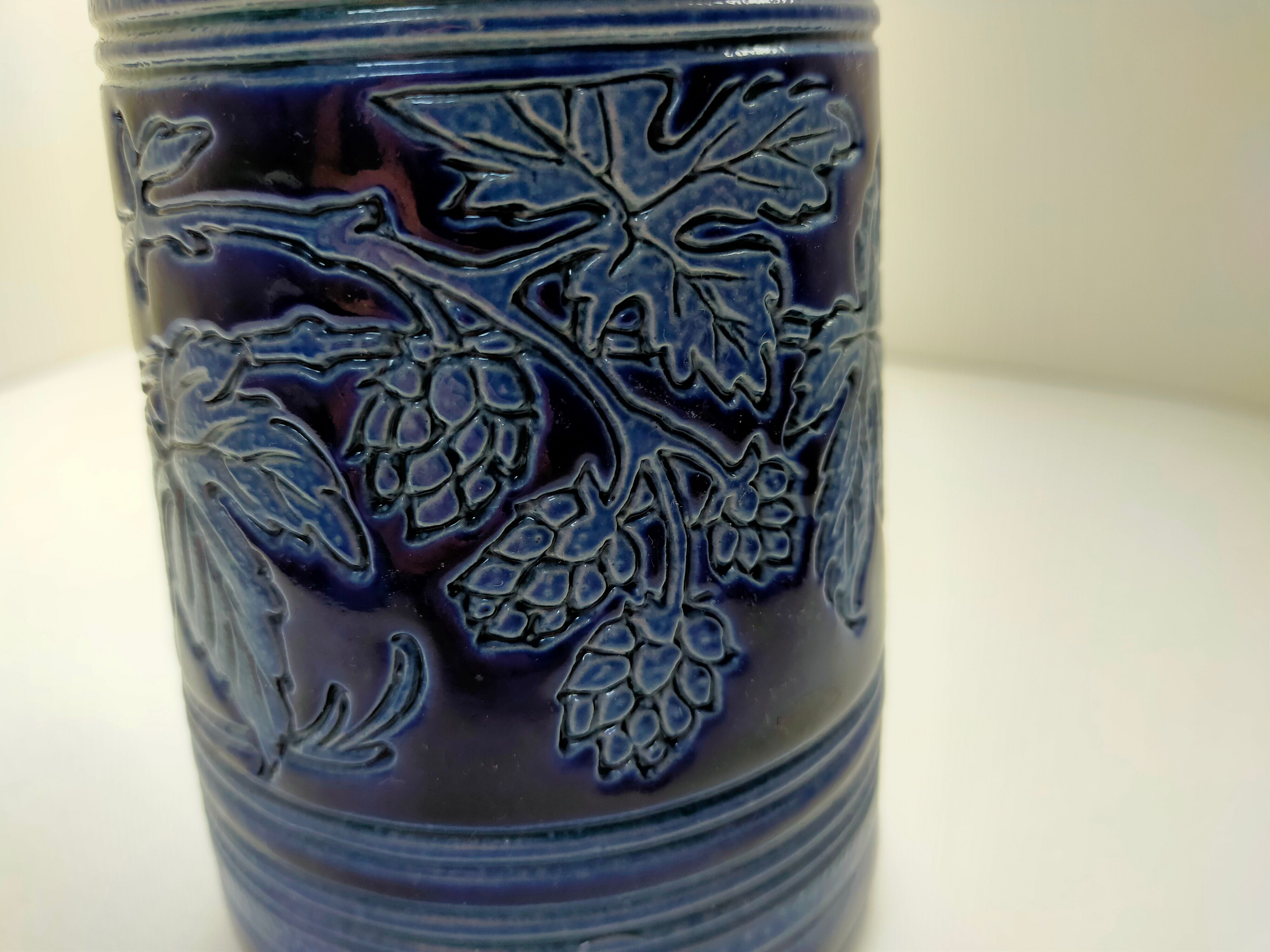 mug in blue Alsace sandstone signed