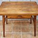 Vintage wooden school desk and chair set, Baumann, 1950s-60s