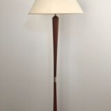 Floor lamp in exotic wood and brass