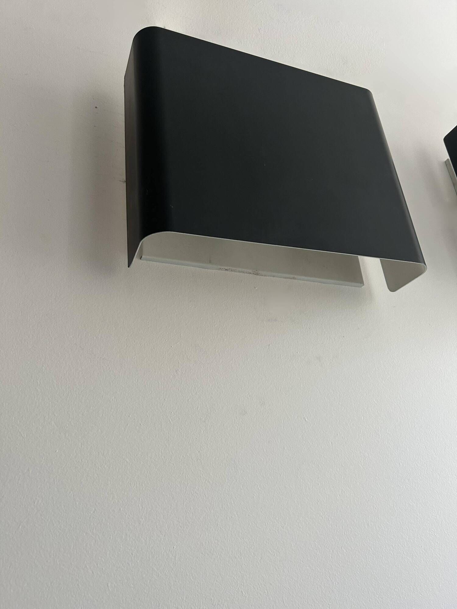 Pair of vintage Doria Leuchten wall lights, matte black, Germany 1970s