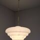 Napako Midcentury Modern Pendant Lamp in Opaline Glass and Brass, Czechoslovakia