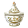 Covered candy jar signed M Malicorne, Moustiers decor