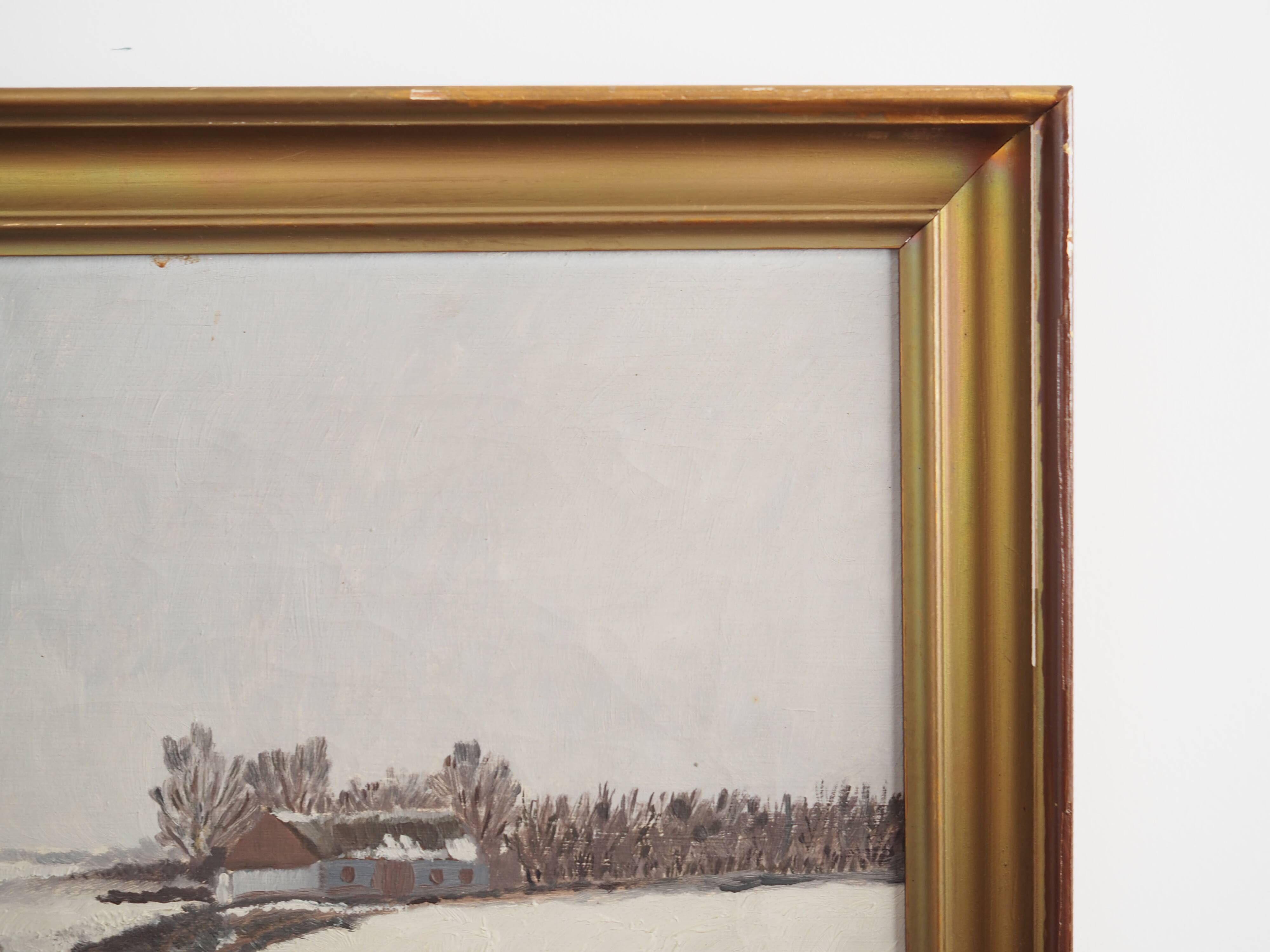 Painting „The Winterscape”, Scandinavian design, 1960s