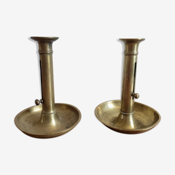 Pair of brass candlesticks