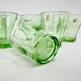 Ensemble de 6 verres en verre d'uranium en cristal de Bohême, années 1970