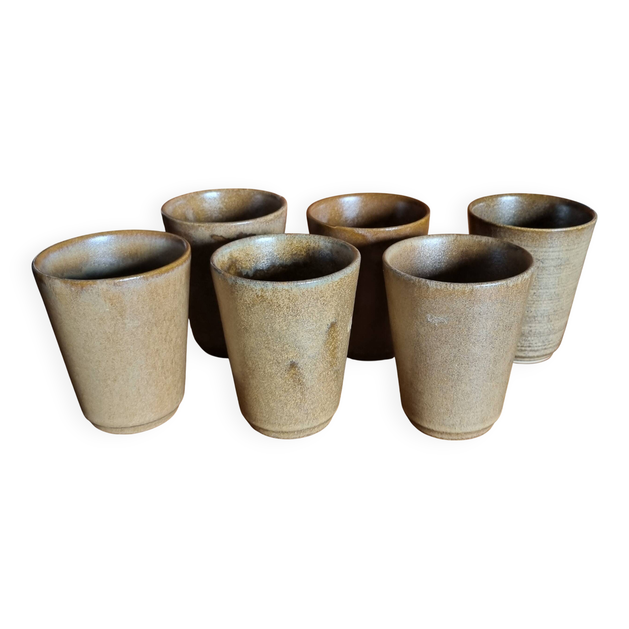 Set of 6 Digoin stoneware tumbler glasses
