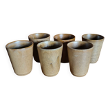 Ensemble de 6 verres gobelets en grès Digoin