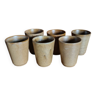 Set of 6 Digoin stoneware tumbler glasses